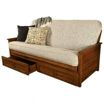 Kodiak Furniture Lexington Storage Futon in Weathered Brown w/ Gray Mattress