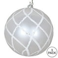 thumbnail image 2 of Vickerman MT198111D 4.75 in. White Candy Glitter Net Ornament - 3 per Bag, 2 of 3