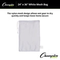 thumbnail image 4 of Champion Sports Mesh Sports Equipment Bag- White, 24" x 36"- Multipurpose, Nylon Drawstring Bag with Lock and ID Tag, for Balls, Swimming Gear, Laundry, Toys - Breathable Stuff Sack, 4 of 6
