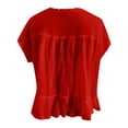 thumbnail image 4 of Cute T Shirts for Women Summer Casual Short Sleeve Lightweight Square Neck Lace Top, 4 of 5