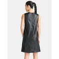 thumbnail image 3 of Time and Tru Women's Faux Leather Mini Shift Dress, XS-XXXL, 3 of 5
