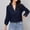 Blue, variant on Blmnix Women Blouses Fall White Buttery Soft V-Neck Blouses for Women Casual Long Sleeve Workwear Tops