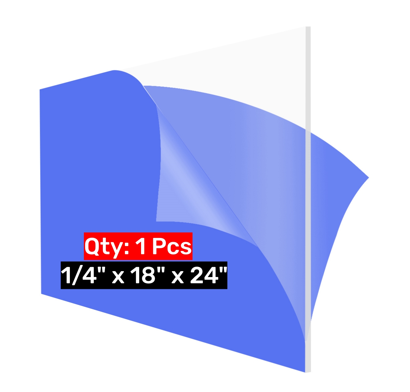 Clear Plexiglass Sheet 1/4 Inch Thick 18x24 Ideal for Signs, Crafts, Table tops, and LED