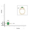 thumbnail image 6 of ANGARA Natural Classic Oval Emerald Halo Ring with Diamond Accents in 14K Rose Gold for Women (Size-6x4mm) | May Birthstone, Birthday, Anniversary, Jewelry Gift for Women | Natural Emerald Ring, 6 of 10