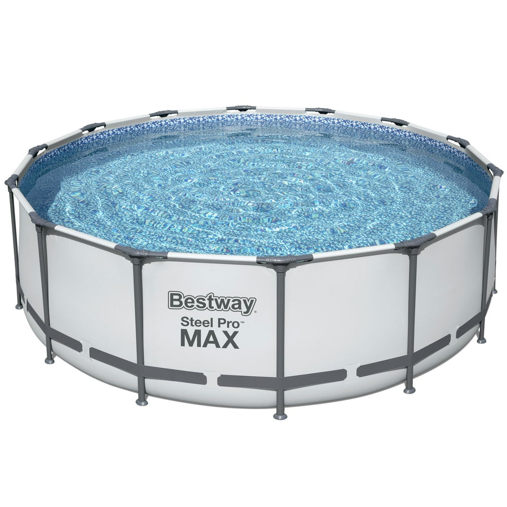 Bestway Steel Pro MAX 14 x 4 Foot Above Ground Round Swimming Pool Set - Walmart.com - Walmart.com