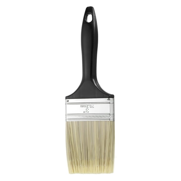 Uxcell Flat Paint Brush 3" Reusable Plastic Grip Synthetic Bristle Paintbrushes for Wall Cabinet Decks Fences Painting