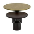 thumbnail image 3 of Pemberly Row Industrial Chic Cast Aluminum 2pc Round Coffee Table Set Gold Black, 3 of 7