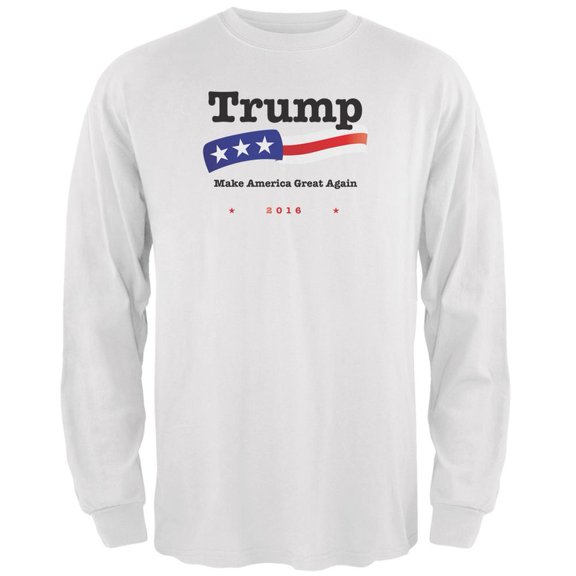 Election 2020 Trump Make America Great White Adult Long Sleeve T-Shirt - 2X-Large