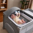 thumbnail image 5 of HARPPA 6-in-1 Baby Playard with Bassinet, Changing Table & Storage, Portable Travel Bassinet for Newborn,Gray, 5 of 11