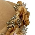 thumbnail image 6 of Jiibva Felt Beret Hat Vintage British Turban Hat Floral Rhinestone Beret Caps Church Derby Hat Painter Hat Newsboy Dome Bowler Cap for Ladies, 6 of 7