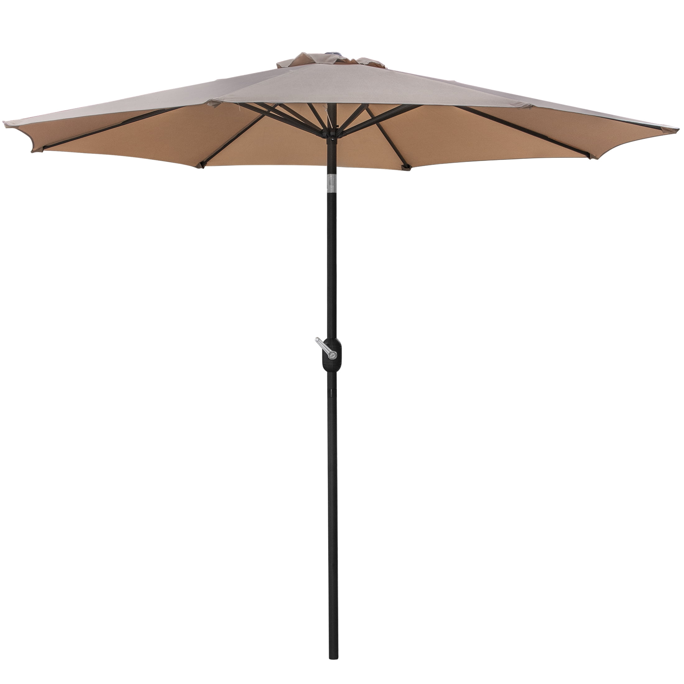 9FT 6 Ribs Patio Umbrella Aluminum Market Steel Tilt W/ Crank Outdoor Yard Beach 