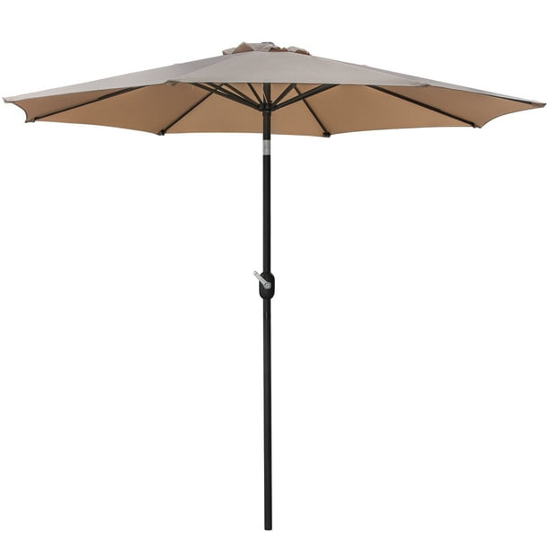 9FT Patio Umbrella Outdoor Market Steel Tilt W/ Crank SunResistant