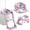 Purple, variant on Soluxeo 3-In-1 Potty Training Seat, Height Adjustable Toddler Toilet Seat with Splash Guard and Anti-Slip Steps, Foldable Upgrade Toilet Seat for Kids Boys Girls, Green&White