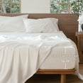 thumbnail image 6 of MooMee 100% Washed Cotton King Fitted Sheet Only Linen Like Textured Extra-Deep Pocket Breathable Soft 1-Piece(Off White, 78"x80"), 6 of 6