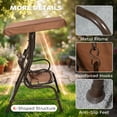thumbnail image 5 of Outsunny Kids Patio Swing, Adjustable Canopy Swing Glider, Kids Outdoor Swing Chair with 2 Seats, Seat-Belted Safety, Coffee Brown, for Ages 3-6, 5 of 9