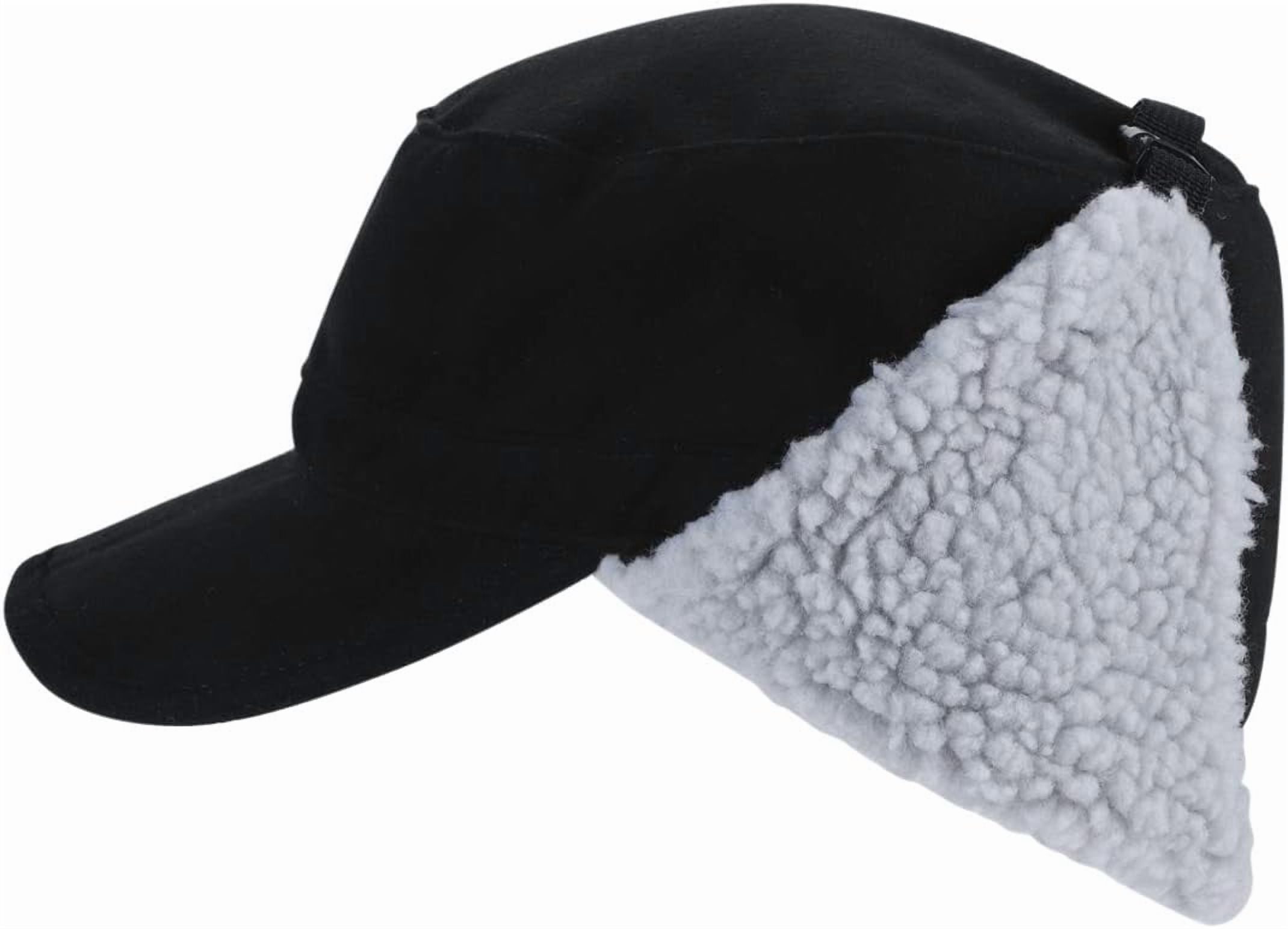 CoCoMangos Mens Warm Sherpa Fleece Trapper Hat Earflaps Winter Hat with Visor Military Cap Army Cadet Cap Hunting Ski Hat