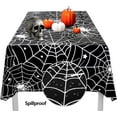 thumbnail image 5 of Halloween Tablecloth 60 x 120 inch Rectangular Black Spider Web Table Cloths, Spillproof Washable Polyester Tablecover - Perfect for Halloween Party Decorations, 5 of 6