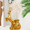 thumbnail image 1 of Ciervo chino Estatua Florero Elk Escultura Arreglos florales Brote Florero Arte Artesanía Resina Flores Olla para gabinete de cocina Porche Decoración Dorado Fernando Escultura de ciervo, 1 of 8