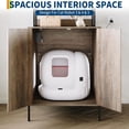 thumbnail image 3 of Gaderth 70" Hidden Cat Litter Box Furniture, Wooden Enclosure for Self-Cleaning Litter Boxes, Cat Robot Enclosure Cabinet with Shelves, Built-in Power Outlet, 3 of 6