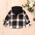 thumbnail image 3 of Younger Tree Kid Toddler Boy Flannel Shirt Baby Fall Winter Long Sleeve Hooded Plaid Button Shirt Clothes for 6-7T, 3 of 6