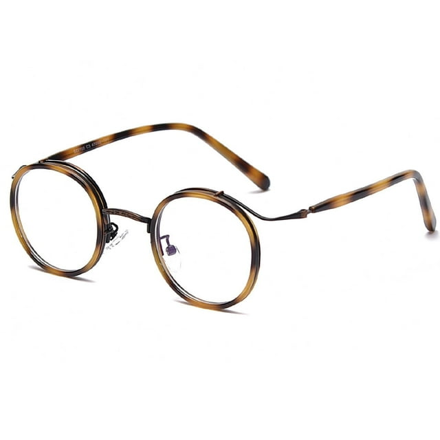 Estbridg Monture de Lunettes Rondes Vintage en Métal Lunettes de Lecture Monture de Lunettes Rondes Unisexe