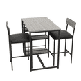 thumbnail image 1 of Dining Table Set for 2,Kitchen Table Set with 2 Upholstered Chairs, 3 Large Storage Shelves,for Small Space, Apartment, Breakfast, 1 of 1
