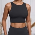 thumbnail image 2 of Gunia Built In Bra Womens Tank Top Built In Padded Top Racerback Vest Sports Bra Open Back Womens Camisole Black, 2 of 4