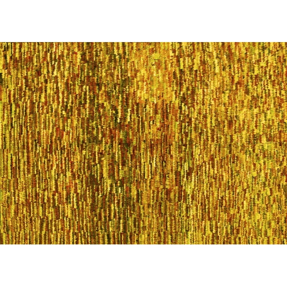 Ahgly Company Indoor Rectangle Abstract Yellow Contemporary Area Rugs, 5' x 8'