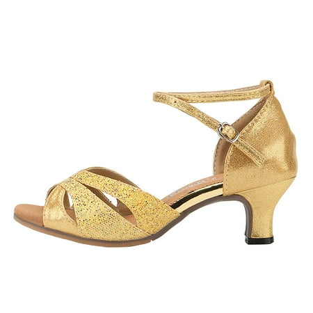 

Size 12 Womens Sandals Wedge Sandals for Women Dressy Women s Outdoor Rubber Sole 5.5 Cm Medium Heel Soft Sole Fashion Latin Dance Shoes