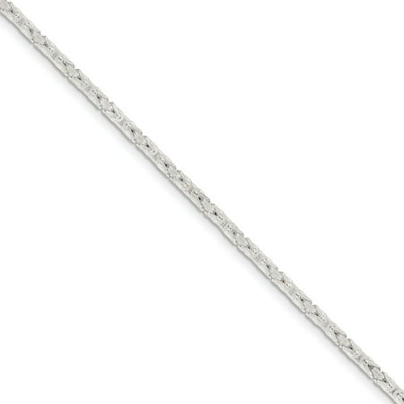 2.5mm, Sterling Silver, Solid Byzantine Chain Bracelet, 8