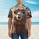 thumbnail image 2 of Balery Fluffy Alpaca Mountain Meadow Camisas hawaianas de manga corta para hombre, camisas playeras de corte holgado, camisas de vacaciones con botones,Large, 2 of 7