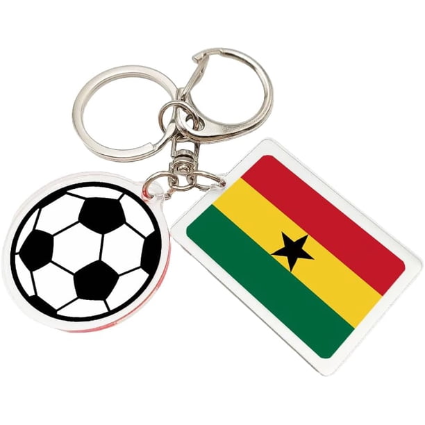 Yanonmyfd 2026 World Cup Soccer Keychain - 2026 World Cup Flag Keychain, Soccer Fan Gift & Souvenir (2PCS),Ghana