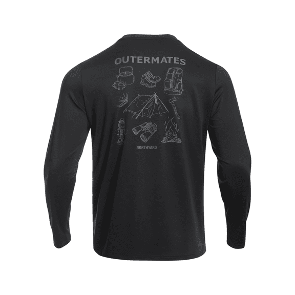 NORTHYARD Men's Rash Guard with Long Sleeves UPF 50 Sun Protection Shirts Fishing Outdoor Hiking Swimming Beach Shirt Quick Dry Lightweight Black L