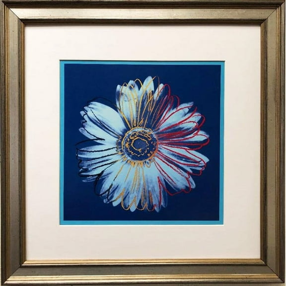 Andy Warhol "Daisy c. 1982 (Blue on Blue)" FRAMED Iconic Pop Art Generic