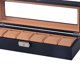 thumbnail image 5 of 6/12 rejillas PU cuero negro reloj caja de almacenamiento reloj de caja organizadora Zulema Rectángulo de almacenamiento en forma de reloj, 5 of 8