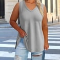thumbnail image 4 of StSilkitty Loose Tank Tops for Womens Summer Plus Size V Neck Loose Tunic Blouses Summer Solid Color Sleeveless Shirts, 4 of 6
