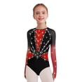 thumbnail image 3 of TTAO Gymnastics Leotard for Girls Sparkle Long Sleeve Dance Unitard with Crop Top and Leggings for Competition Red 16, 3 of 7
