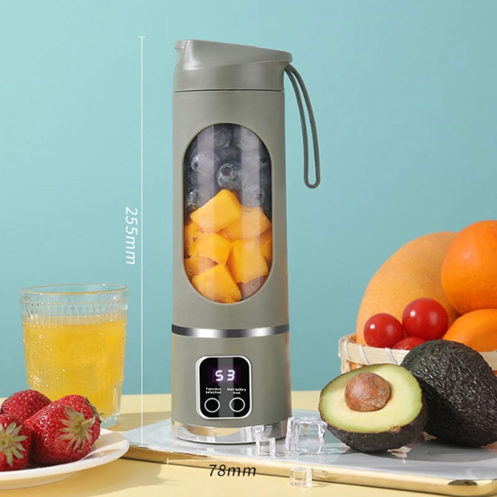 USB Rechargeable Portable Blender 8 Blade Mini Ice Crusher with Digital Display 3 Modes Portable Blender