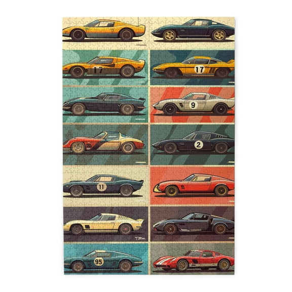 1000 pcs Vintage sports car jigsaw puzzles 1000 pieces,Unique Artwork for Adults,Challenging Brain Exercise,Classic Sports Car Wooden Puzzles 1000 Piece,Gift for Puzzle & Sports Lovers,Relax yourself