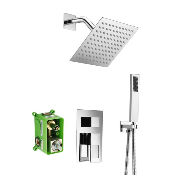 Shower Faucet Sets Complete,Shower System with Handheld,Rough-in Valve Included and Full Metal Components in Chrome Finish
