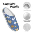 thumbnail image 5 of Daiia Chicken Family Print Women’s Fuzzy Slippers Memory Foam Lightweight House Shoes Cozy Loafer Flannel House Shoes-44/45, 5 of 7