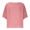 thumbnail image 5 of Womens Summer Tops Casual Crewneck Short Sleeve T Shirts for Women Solid Oversized Blouses Tops,T Shirts Crewneck Rolled Short Sleeve Tops Casual Blouse Basic Tee Fashion Trendy Outfits, 5 of 6