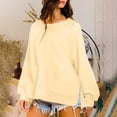 thumbnail image 4 of AherBiu Sweat à Capuche Col Rond pour Femmes Surdimensionné Ample en Polaire Décontracté avec Poches Automne Hiver, 4 of 7