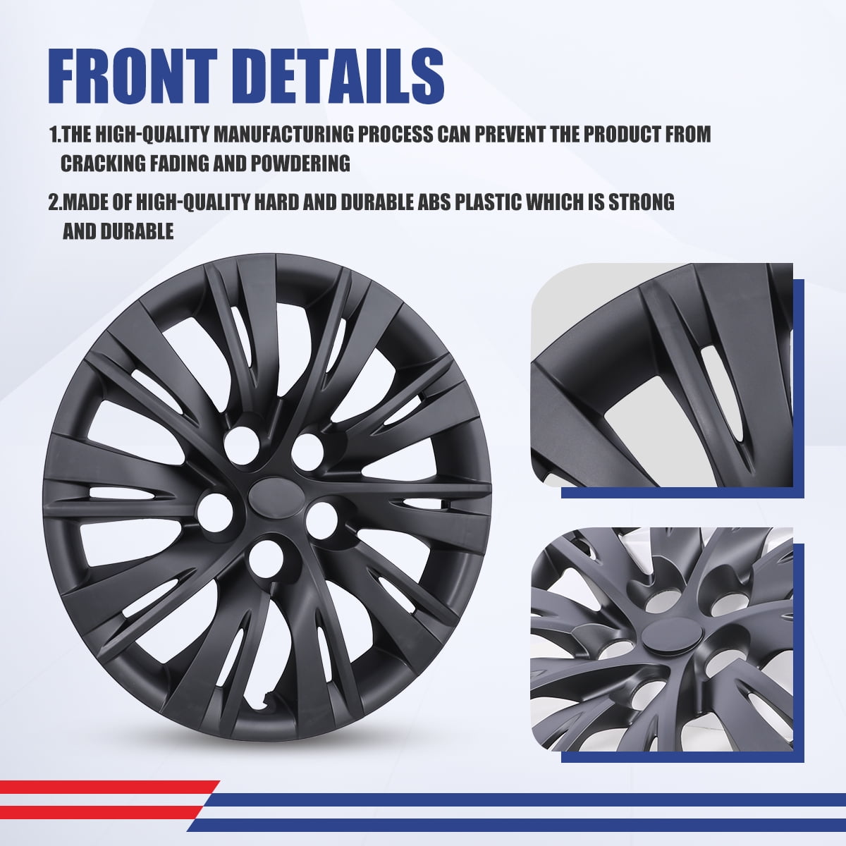 16" Set of 4 Hubcaps Wheel Rims Cover Fit 2012-2014 Toyota Camry /2012-2014 Toyota Camry Hybrid Compatible with Steel Wheels Snap on Installation(16-inch,Black Matte)