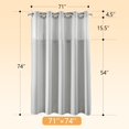 thumbnail image 7 of Gray Fabric Shower Curtain Set,  Blend, Waffle Weave, with Snap in Replacement Liner,71 x 74 inches, 7 of 7