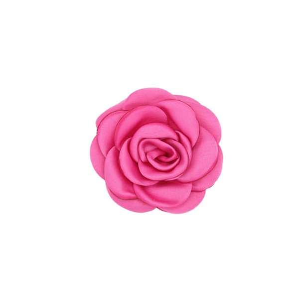 Tela de satén rosa Flor artificial Flor de camelia Vestido de seda Decoración Boutique Accesorio para el cabello de boda Accesorio de ropa