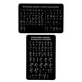 thumbnail image 4 of Tablero de alfabeto braille para aprendizaje de braille, compacto, de aluminio, ligero, material didáctico con puntos en relieve para principiantes y Negro 2 piezas, 4 of 8