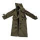 thumbnail image 2 of 1/12 de ropa para muñecas a escala: gabardina cruzada, atuendo realista para acción. Verde, 2 of 7