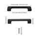 thumbnail image 2 of 10 piezas de tiradores de armario negros con tornillo para armario de cocina, agujero central de 96mm, 2 of 4