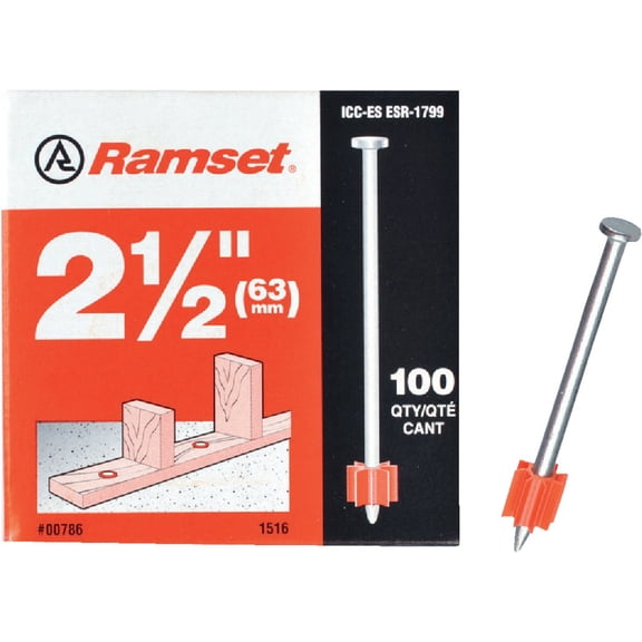 ITW Ramset 00786-1516-.300"x2-1/2" Plated Drive Pin-Pkg of 100Pack of 5